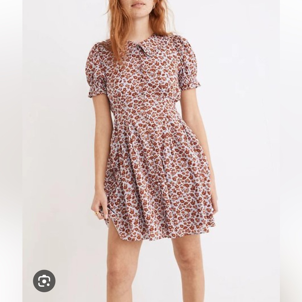 Madewell floral puff-sleeve collar dress